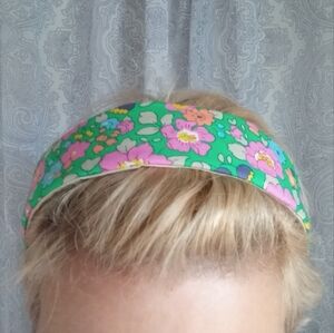 Liberty of London Art Fabric Headband Betsy Meadow Pink Green Colorful Pastel